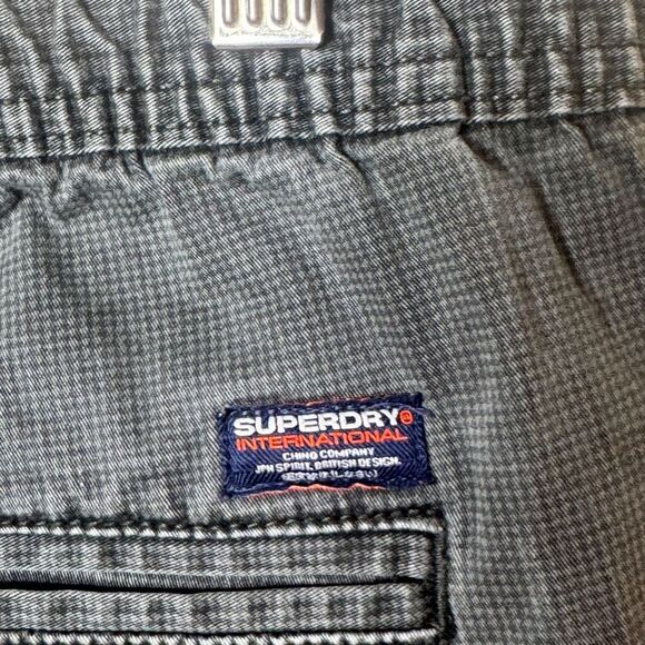 Superdry Shorts Men's 38 Gray Chino Pockets Outdoors Elastic Waist Drawstring - Picture 4 of 9